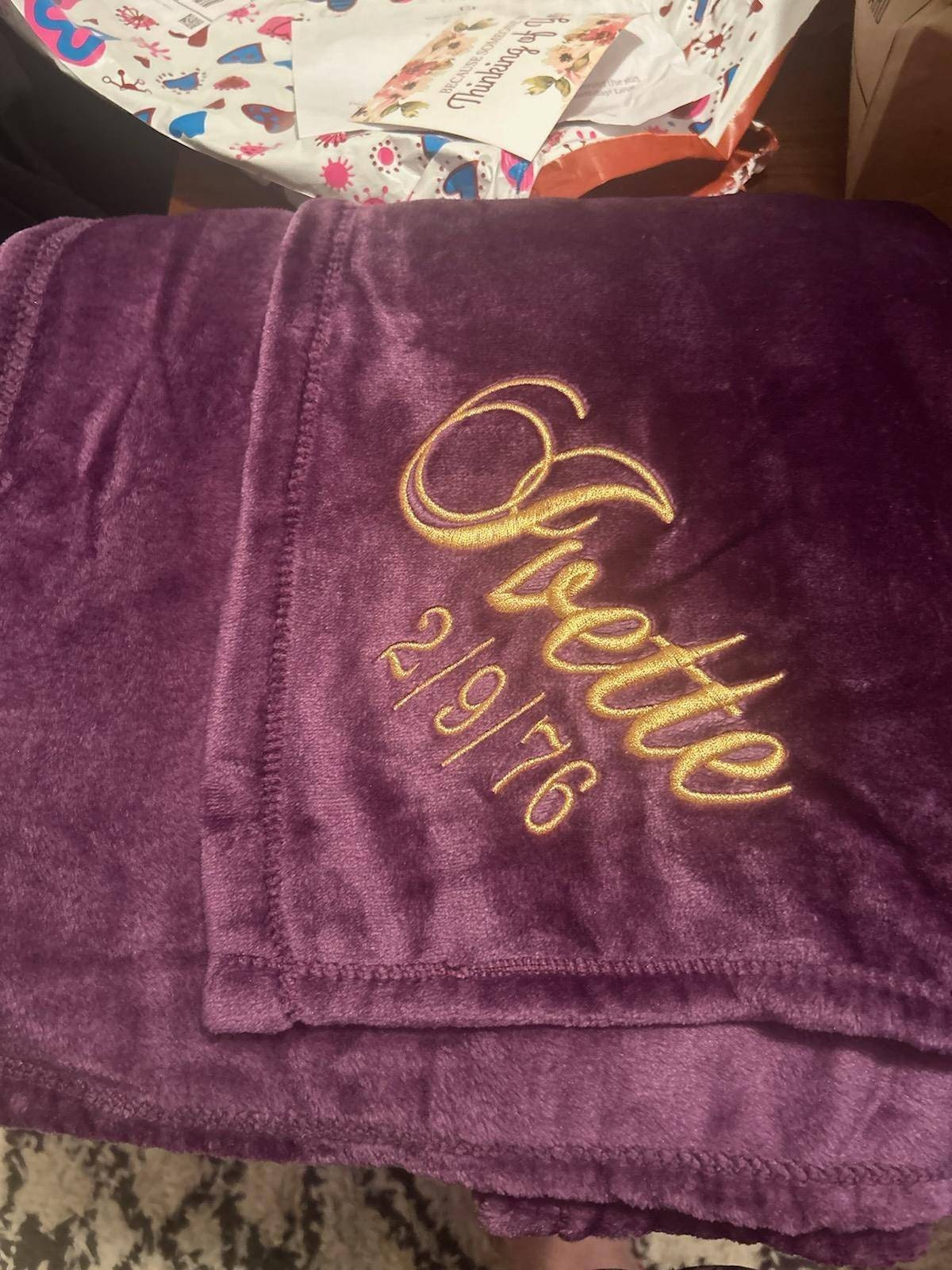Personalized Custom Soft Blanket with Name and Date - 8 Colors To Choose From