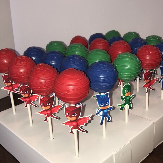 PJ Masks Cake Pop Toppers PJ Masks Cupcake Toppers PJ Maks Etsy