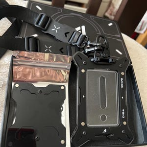 Dual Panel ID Card Holder Case Slot & Lanyard Tactical Futuristic