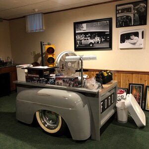 Wall mount truck liquor cabinet tailgate bar mancave decor | Etsy