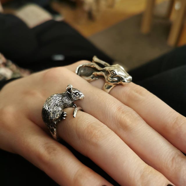 Silver Rat Ring - Etsy