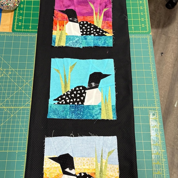 Loon Pattern Paper Loon on the Lake Paper Pieced Block Pattern in PDF - Etsy