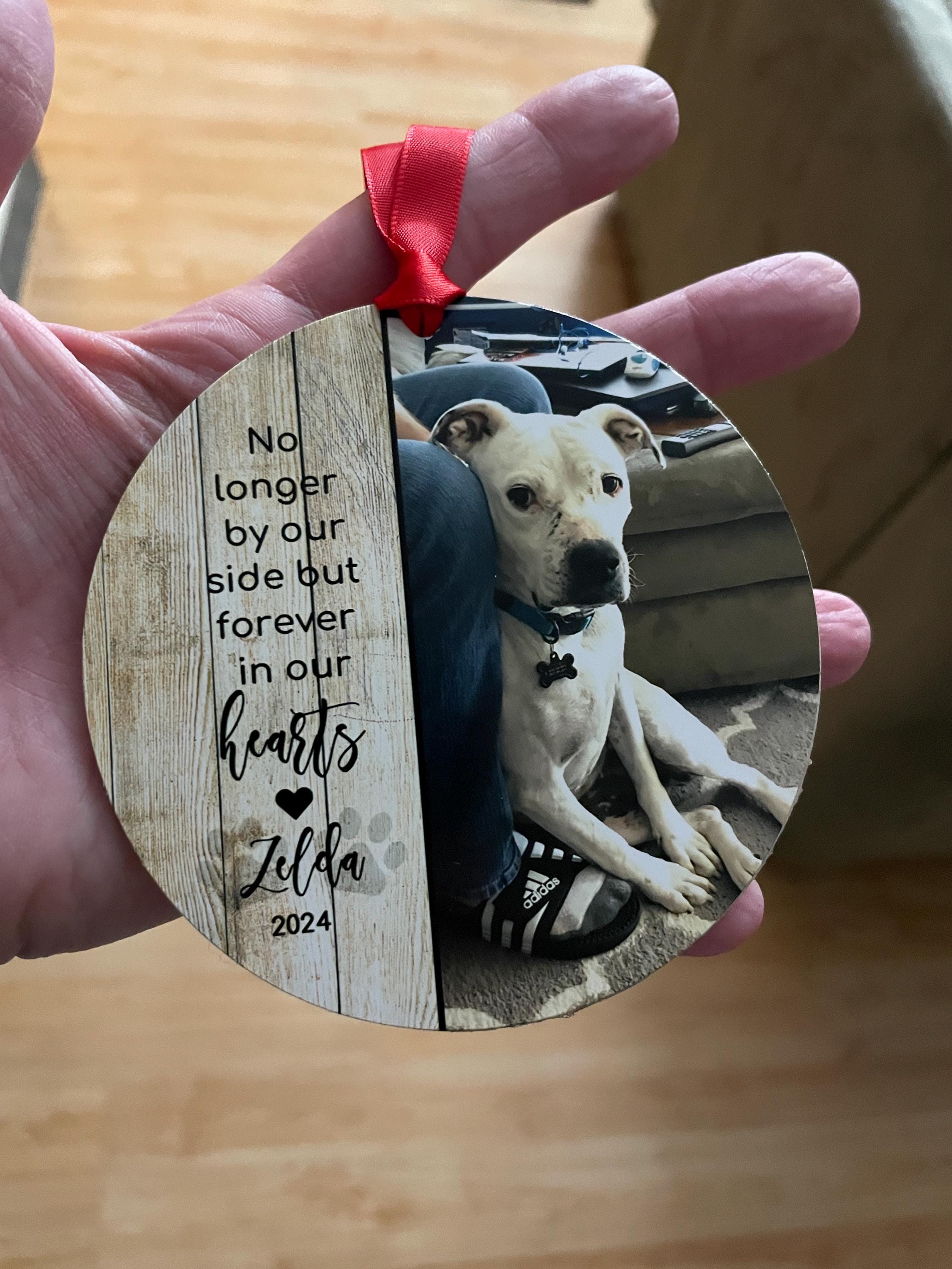 Personalized Pet Sympathy Gift - Christmas Photo Ornament - 4" or 6 (JUMBO)" - Personalized Christmas Ornament - Dog Memorial Photo