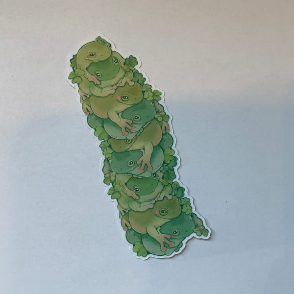 Frog Stack Bookmark | Frog Art | Cute Bookmark | Laminated ...