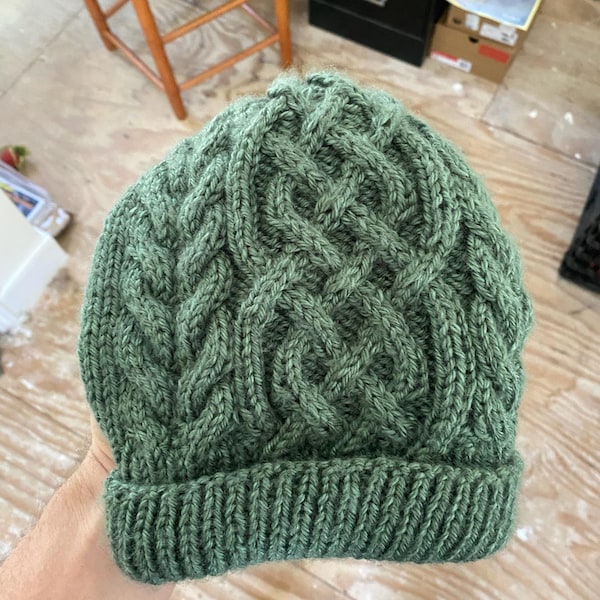 KNITTING PATTERN X Knit Hat Pattern, Cable Knit Hat Pattern, Men and ...
