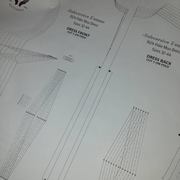Pake Muu Dress Sewing Pattern: Vintage 1950s Polynesian 130 (sizes 32 ...