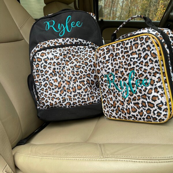Leopard Backpack and Lunch Box Set - Etsy