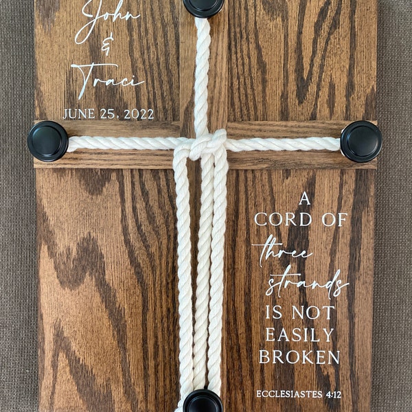 Personalized Unity Sign, Custom Trinity Braid Cross Decor Wedding ...