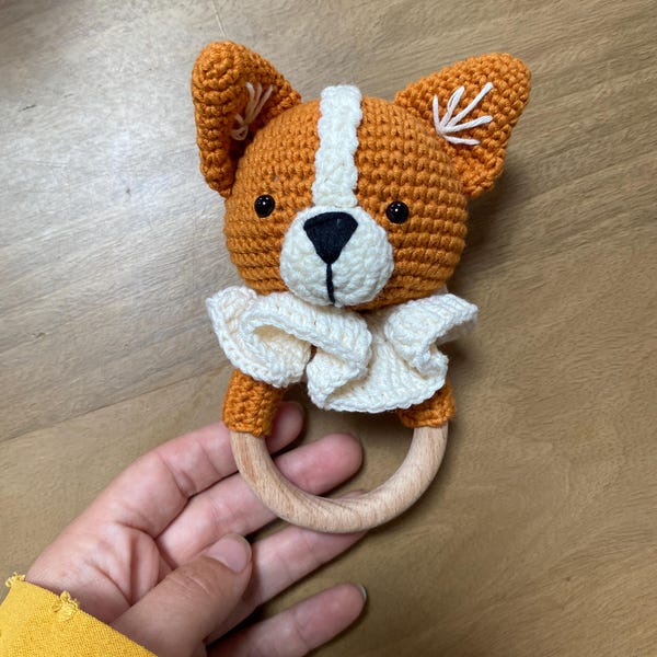 Handmade Crochet Newborn Bear Rattle & Booties Gift Set – Baby Shower Gift main image 1
