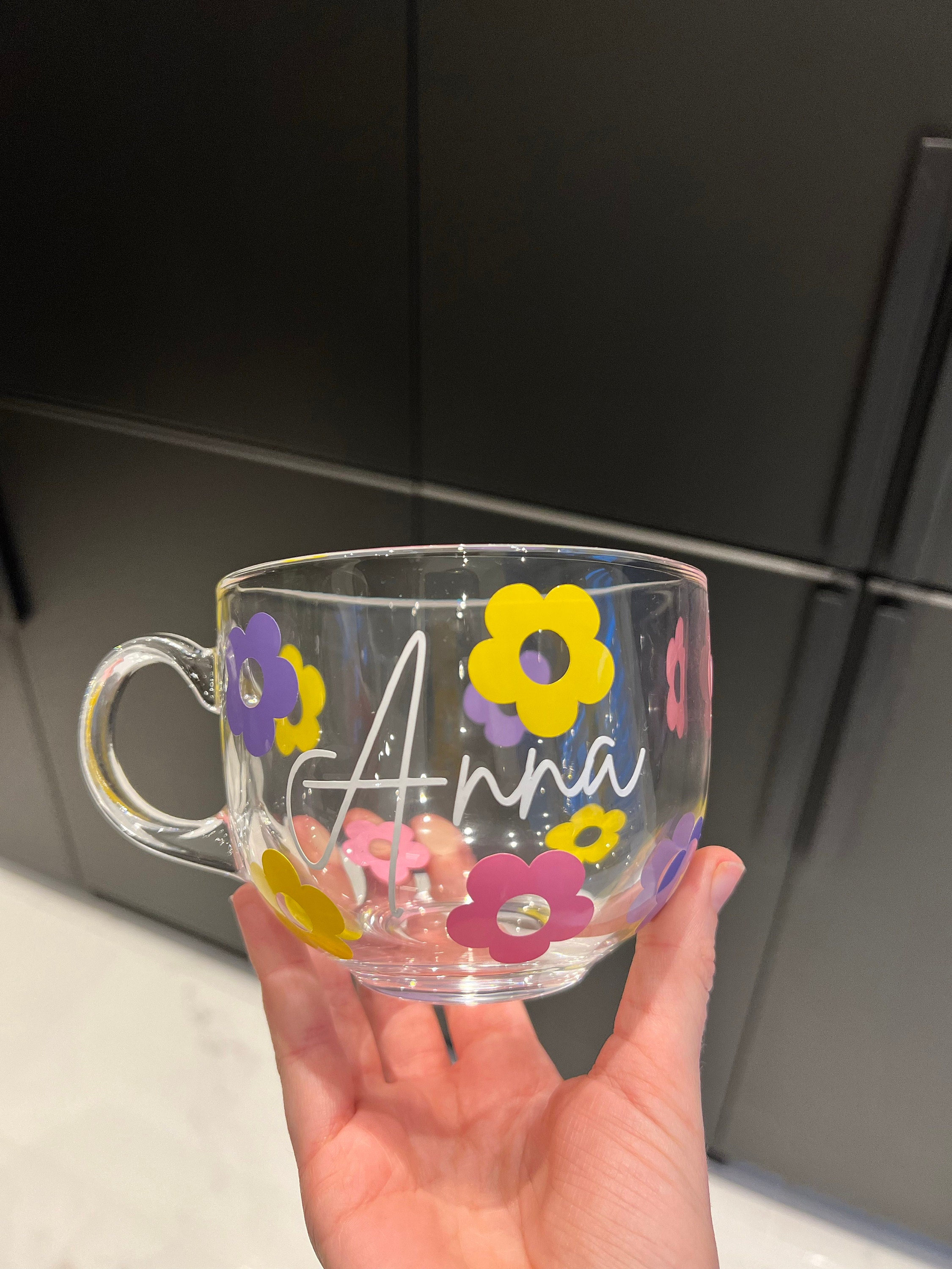 Personalised cup with name Flower Cup coffee/tea cup Birthday