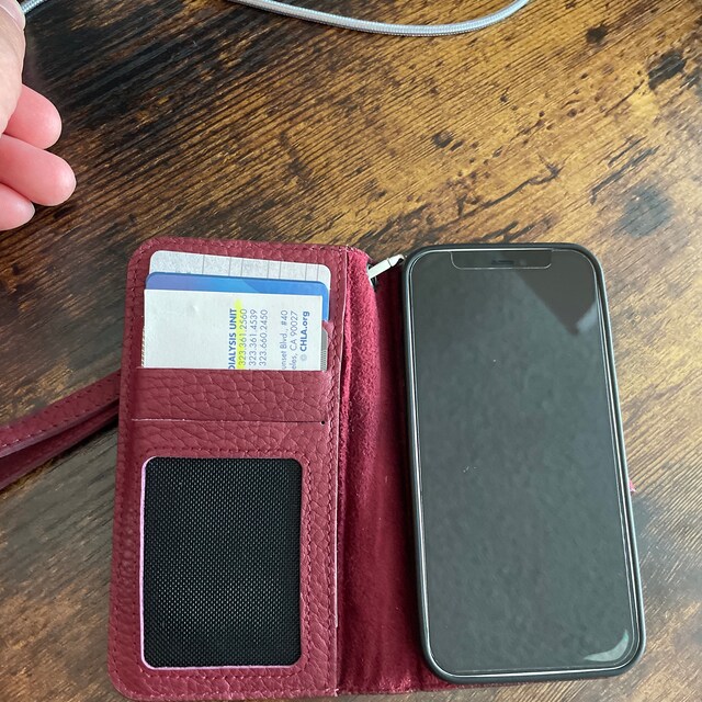 【EENK】送料/関税込 Phone Case with Leather Strap - Burgundy EVENT] Phone Case with Leather Strap - Burgundy : EENK SHOP