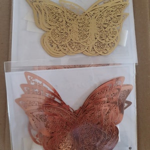 thumbnail image 2 of 12pc 3D Cute Rose Silver Gold Butterfly Wall Decor - DIY Party Wedding Decals 2 of 6
