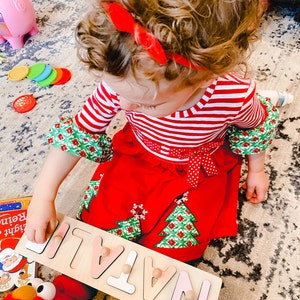 Personalized Name Puzzle With Pegs, New Baby Gift, Wooden Toys, Baby Shower, Christmas Gifts for Kids, Wood Toddler Toys, First Birthday photo