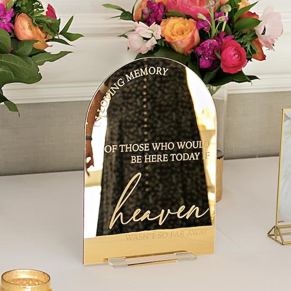 In Loving Memory Wedding Sign With Stands Memorial Acrylic Arch Wedding ...