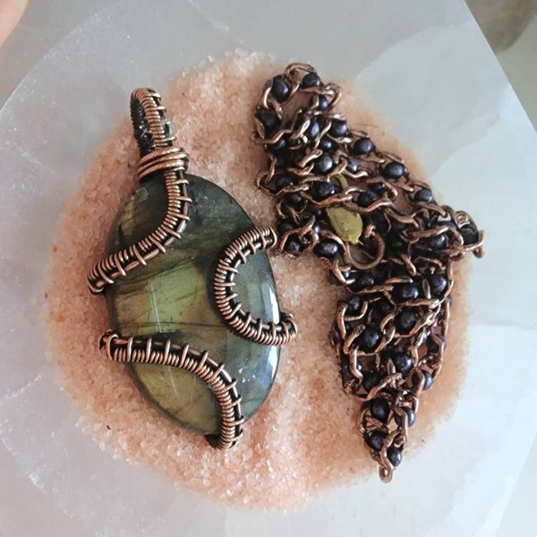 Labradorte tree of lfe pendant : r/handmade