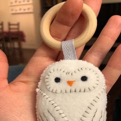 Snowy Owl Felt Rattle - Etsy