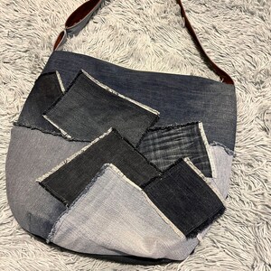 DIY Zipped Hobo Bag Sewing Pattern, Slouchy Denim Bag, 2 Sizes, 3 ...