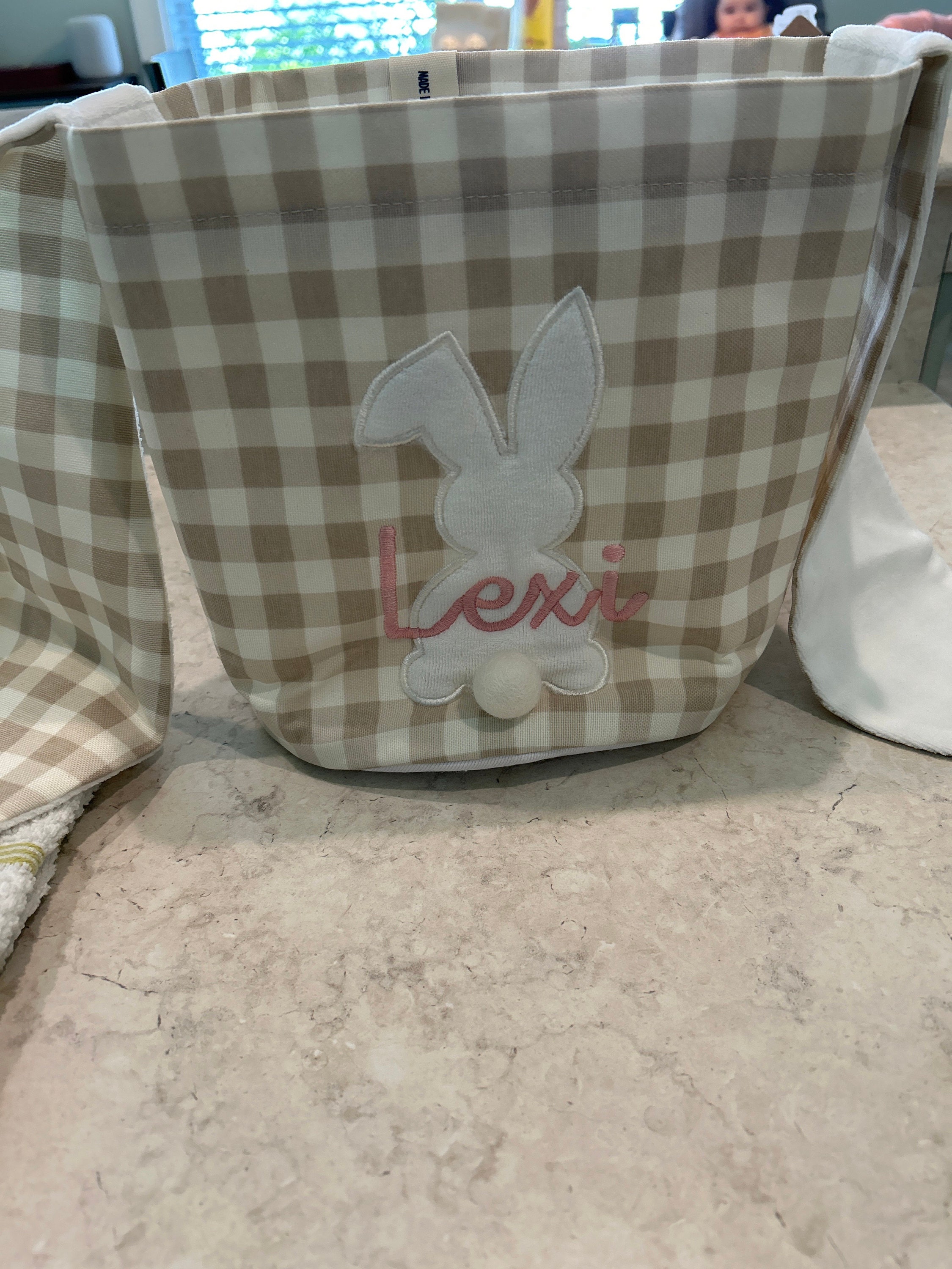 Personalized Easter Basket. Custom Embroidered Easter Bunny. Kids Easter Basket. Baby Girl And Boy Basket. Egg Basket For Easter Activities.