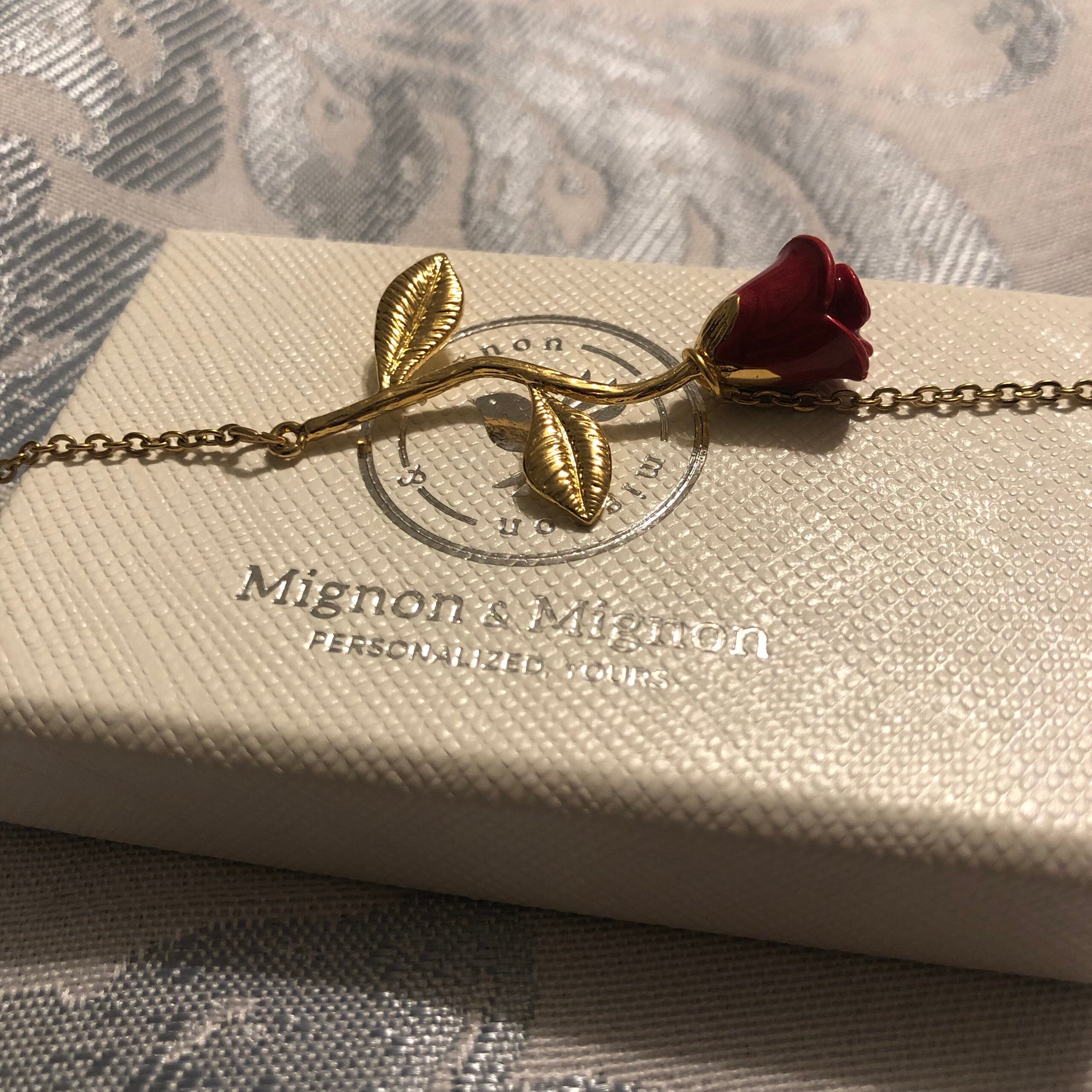 Rose Bracelet Gift for Her Beauty And The Beast Jewelry Personalized Flower Bracelet Initial Charm For BFF Bridesmaid Gift Mother&#39;s day gift