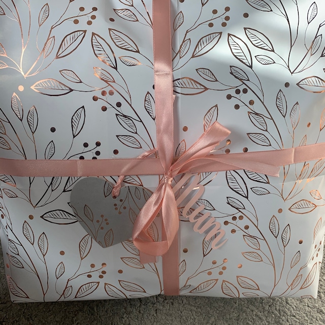 John Lewis Pink With Rose Gold Spot Gift Wrap, 3m