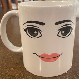 Roblox Woman Face Premium Quality Beautiful Roblox Gift Mug 