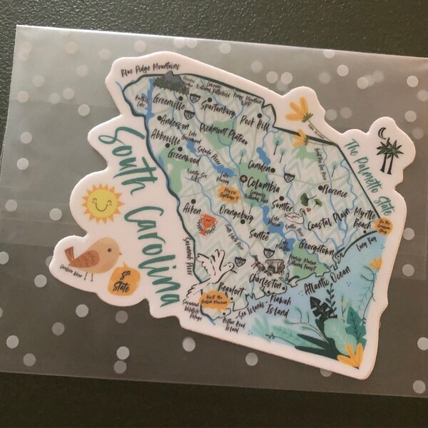 Sticker Design Sc South Carolina State Vinyl Sticker - Etsy