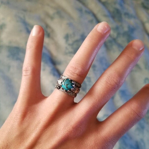 Turquoise Stacking Rings Set Vintage Style Copper Turquoise Antique ...