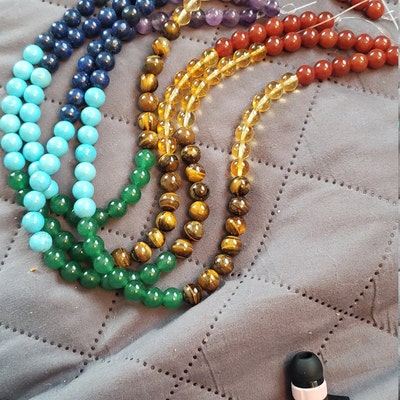 7 Chakra Gemstone Grade Round 6mm 8mm 10mm Loose Beads 15 Inch Full ...