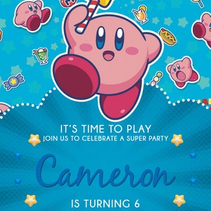 Kirby Printable Birthday Invitation Kit Kirby Digital Kirby Printable ...