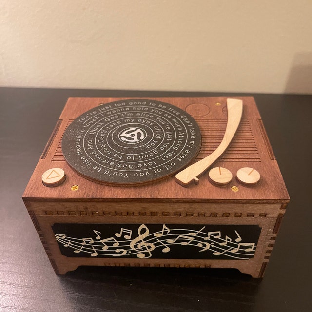 Caja de música de madera personalizada, graba cualquier cosa con diferentes  fuentes, reproduce en algún lugar sobre el arco iris. Caja musical de
