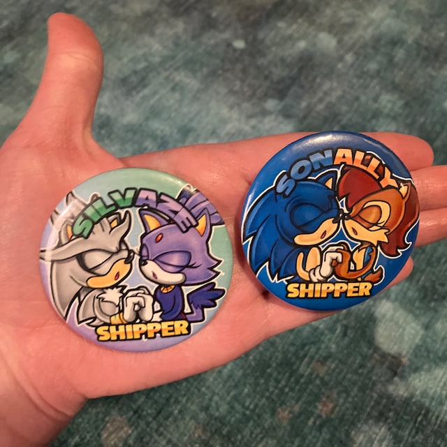 Sonic the Hedgehog Ships Pin Buttons Sonamy Sonally Sonadow -  Portugal