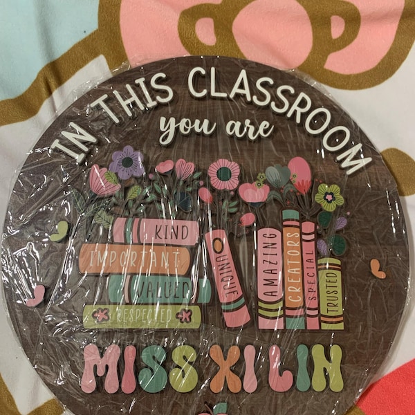 Personalized Teacher Door Sign, Composition Notebook Classroom ...