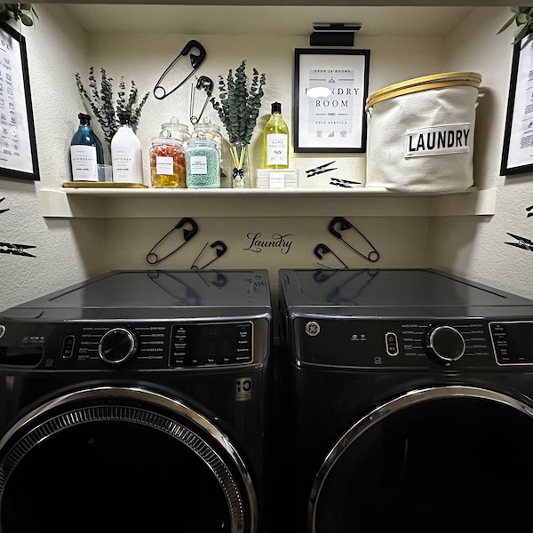 Clothespins Laundry Wall Decals - Laundry Room Decals - Laundry Decor ...