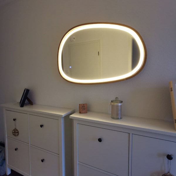 Round Bathroom Mirror, Wood Mirror, Round Wood Mirror, Bathroom Mirror ...