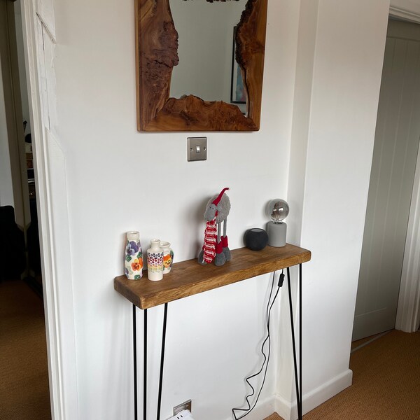 Rustic Console Table With Hair Pin Legs | Reclaimed Treated Timber ...