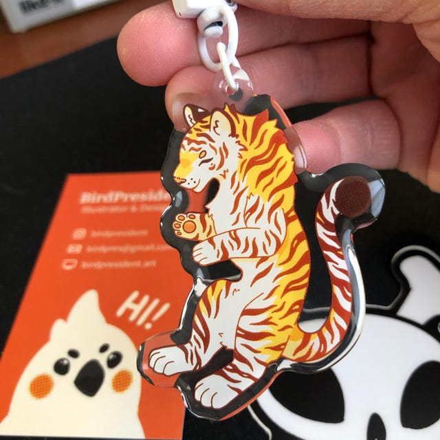 Tiger Keychain Acrylic Charm 2.5
