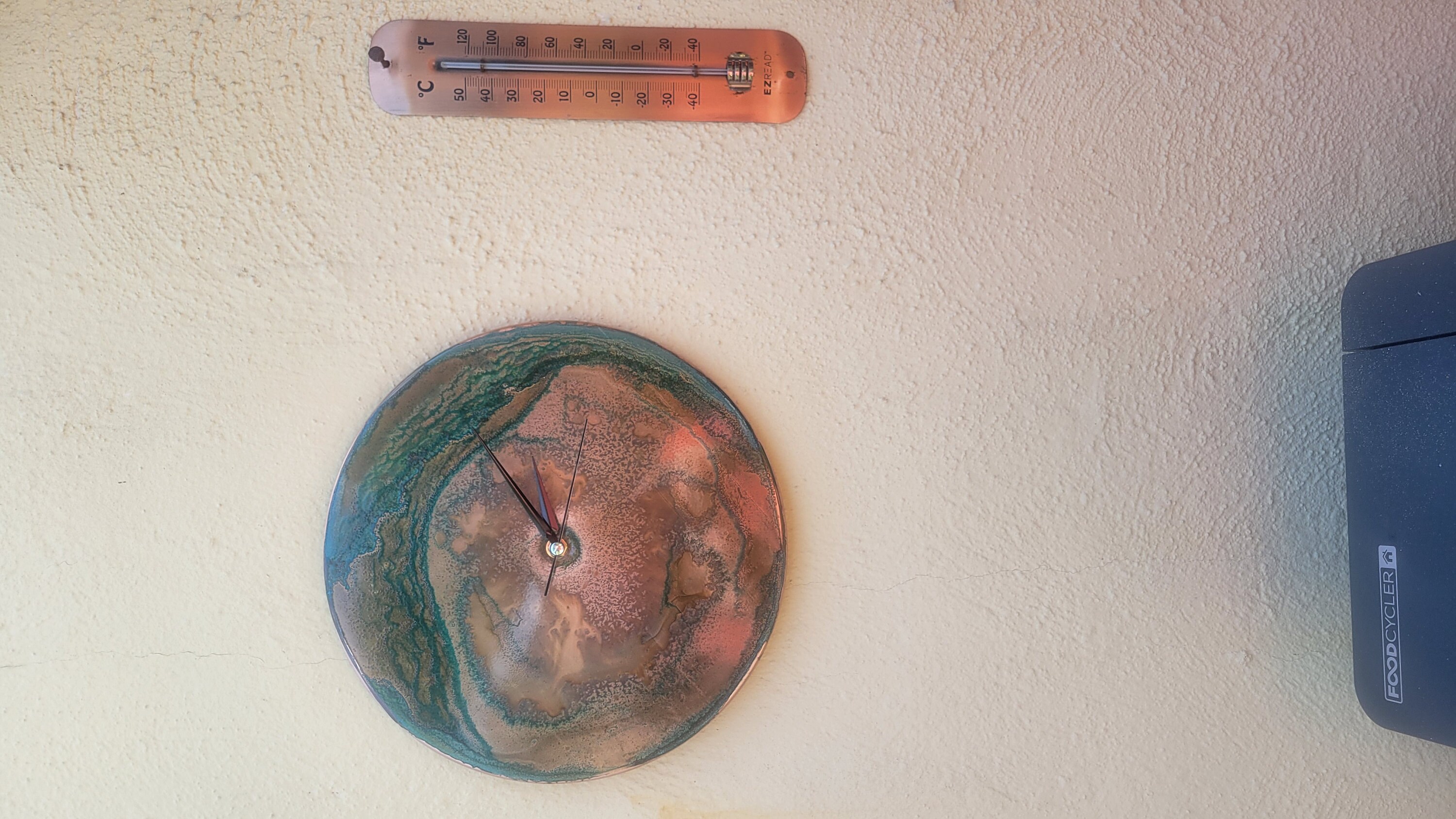 Art Deco Wall Clock Unique, Copper Industrial Wall Clock, Silent Retro