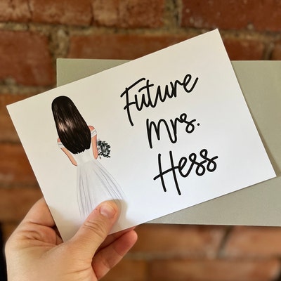 Future Mrs. Custom Engagement Card Personalized Wedding Stationery ...
