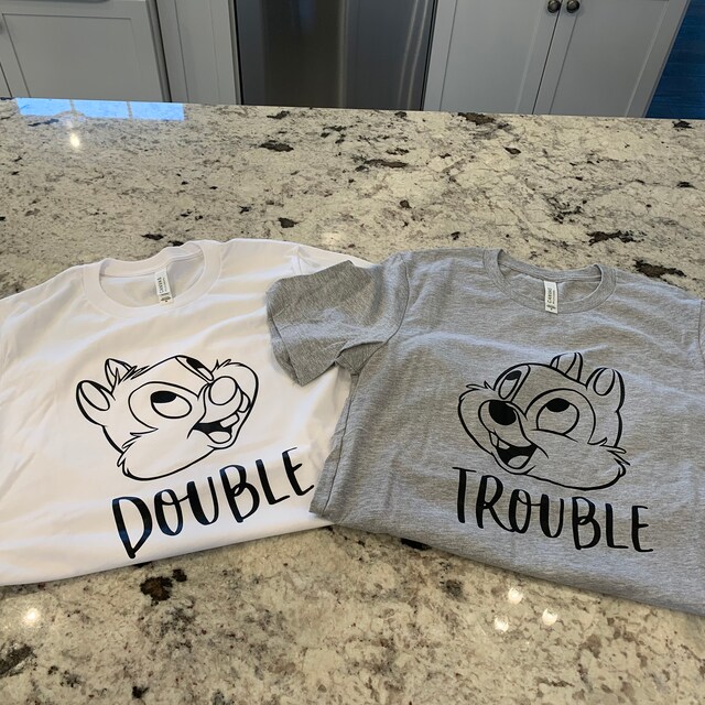 チップとデール ディズニーTシャツ、ダブルトラブルTシャツ、ツイン