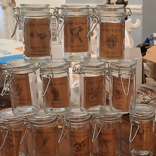 Set of 30 Primitive Spice Jar Labels, Primitive Pantry Labels
