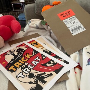 Retro Camping Prints Outdoors Art Poster Set of 2 Camping Wall Prints Kids Room Outdoorsy Decor Hunting + Fishing Gift for Kids