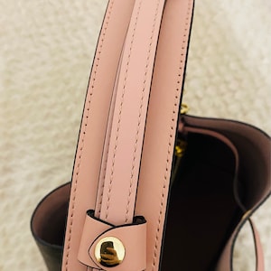 2.5cm Width - Vachetta Thick Strap, Customized in Any Length, Universal Designer Tote Crossbody Bag Top Handle Purse with Gold Claw Clasps Red / 12