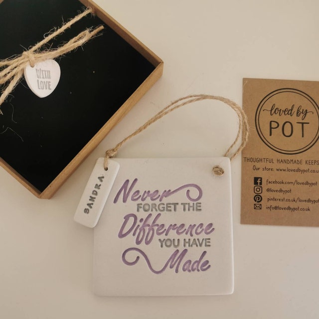 Wooden Frame Never Forget The Difference You Make Plaque Positive Reminder Motivational Sign Farewell Retirement Inspirational Gifts Mentors Coworker Col