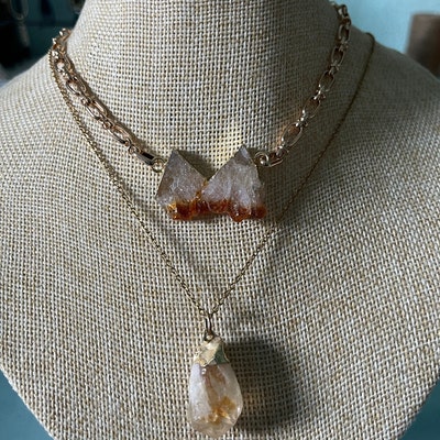 Classic Clear Crystal Quartz Vial Necklacenatural Gemstone - Etsy