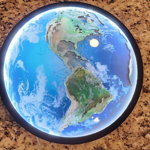 雰囲気のある地球儀ライト、3D LED地球儀装飾、壁掛け式地球儀ランプ