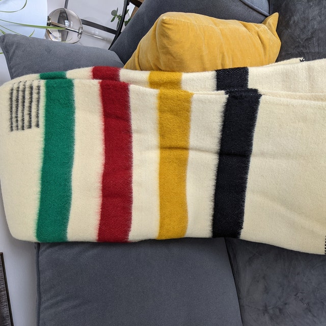 SUMMER Sale hudsons Bay Blanket Replica Stripes Blanket 100 Organic Throw warm Tick Blanket canada Wool Striped Pendelton Blanket Etsy Canada