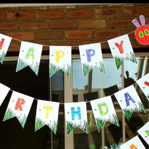 Eric Carle the Very Hungry Caterpillar Birthday Party Bunting " Welcome ...