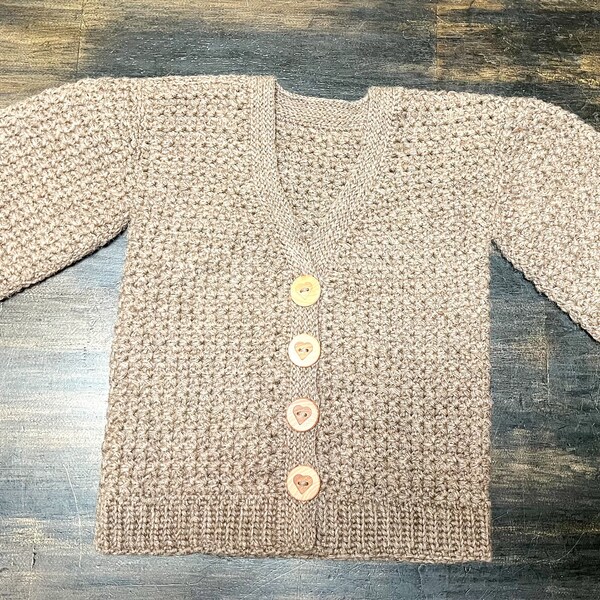 Crochet Cardigan Pattern: Bumpy Texture, Newborn to 8 Years (PDF ...
