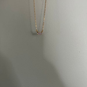 Customer photo from natalieallen941, Amethyst Dainty Baguette Necklace