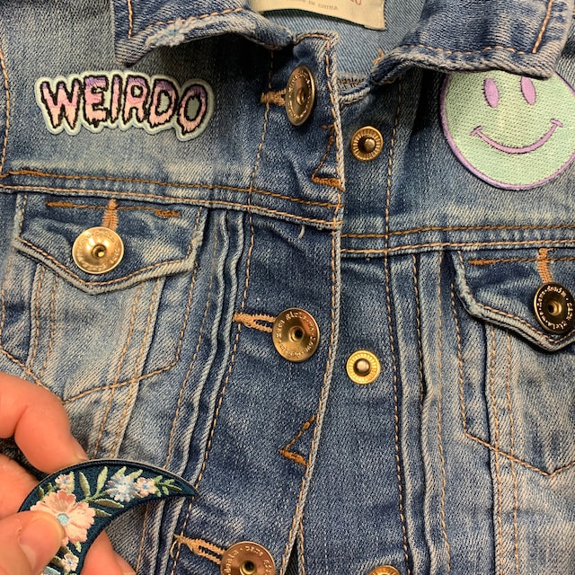 Smiley Face Iron on Patch Embroidered Patches for Jackets Yellow Pink Mint  Purple Blue Happy Faces Wildflower Co. DIY 
